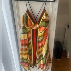 Striped multi-coloured dress